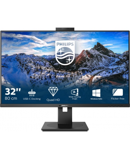 Philips | LCD monitor with USB-C Dock | 326P1H/00 | 31.5 " | IPS | QHD | 16:9 | 75 Hz | 4 ms | 2560 x 1440 pixels | 350 cd/
