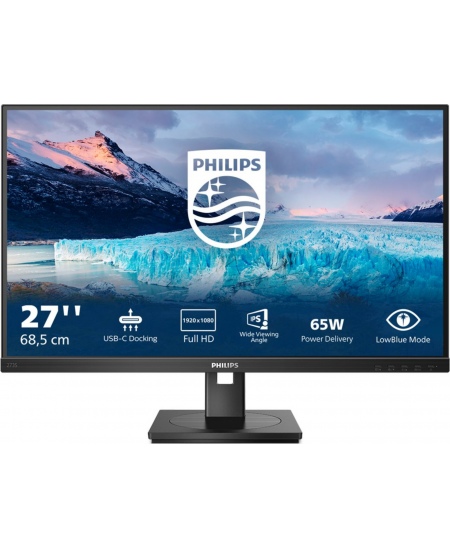 Philips | LCD Monitor | 273S1/00 | 27 " | IPS | FHD | 16:9 | 75 Hz | 4 ms | 1920 x 1080 | 300 cd/m² | HDMI ports quantity 