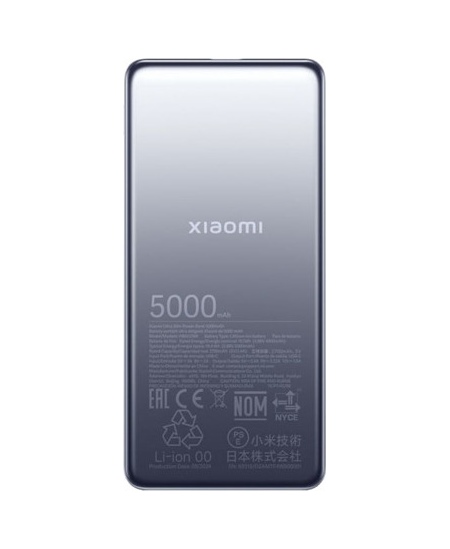 Xiaomi Ultra Slim Power Bank | 5000 mAh | USB-C | Gray