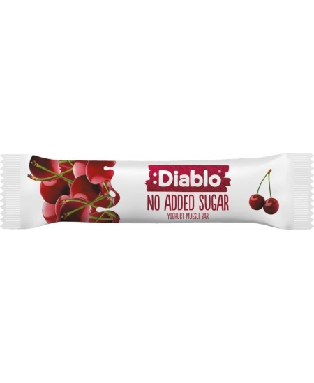 Musli batonėlis su vyšnių skonio jogurtu, DIABLO, be pridėtinio cukraus, 30g