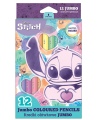 Spalvoti pieštukai DISNEY Stitch Pastel JUMBO, 12 spalvų