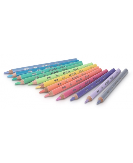 Spalvoti pieštukai DISNEY Stitch Pastel JUMBO, 12 spalvų