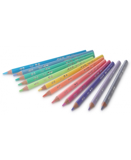 Spalvoti pieštukai DISNEY Stitch Pastel, tribriauniai, 12 spalvų