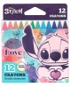 Vaškinės kreidelės DISNEY Stitch Pastel, 12 spalvų