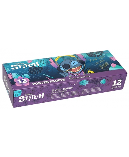 Guašas DISNEY Stitch Blue, 12 spalvų po 20 ml