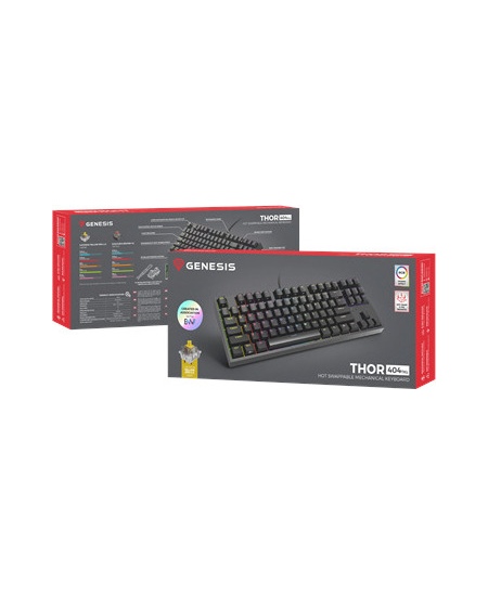 Genesis | Mechanical Gaming Keyboard | THOR 404 TKL RGB | Black | Mechanical Gaming Keyboard | Wired | US | USB Type-A | 1005 g 