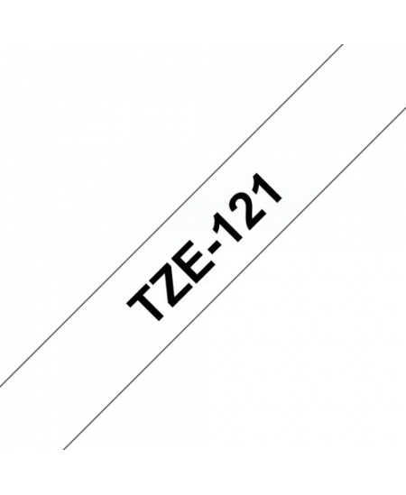Brother TZE-121 (TZE121) Laminuotos ženklinimo juostos kasetė, Black on Clear 9mm, 8m