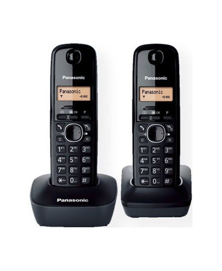 Panasonic | Cordless | KX-TG1612FXH | Built-in display | Caller ID | Black | Conference call | Phonebook capacity 50 entries | W