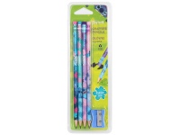 Pieštukai su trintukais DISNEY Stitch Blue, trikampiai, su drožtuku, HB, 4 vnt.