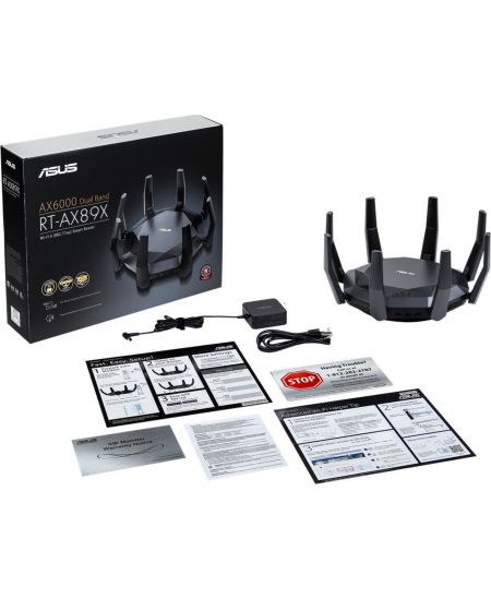 Asus AX6000 Dual Band Router RT-AX89X 802.11ax, 10/100/1000 Mbit/s, Ethernet LAN (RJ-45) ports 8, Antenna type 8xExternal, 2xUSB