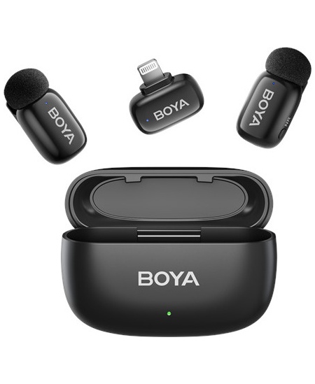 Boya | Mini-15 Ultracompact 2.4GHz Wireless Microphone System with Lightning plug | Black