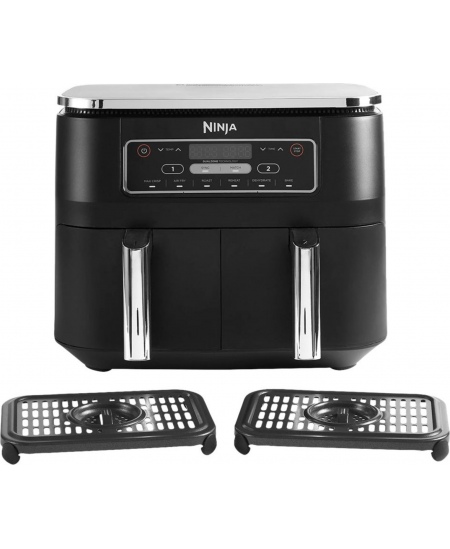 NINJA | AF300 | Air Fryer | Power 1 frying compartment: 1200 W; 2 frying compartments: 2400 W W | Capacity 7.6 L | Black