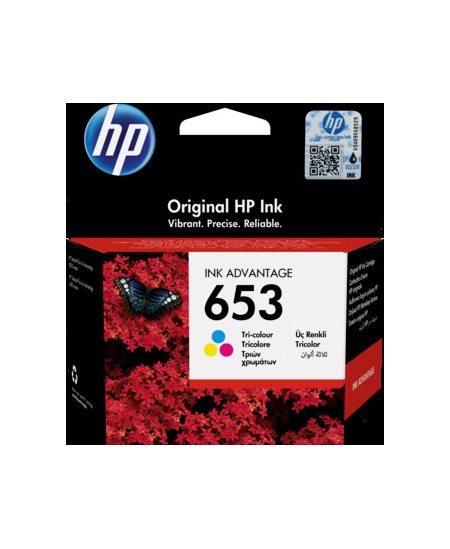 HP No.653 kasečių rinkinys (3YM74AE), žydra, purpurinė, geltona kasetė