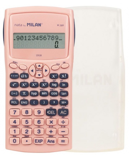 Mokyklinis skaičiuotuvas MILAN M240, 12 skaitmenų, antibakterinis, rožinės spalvos