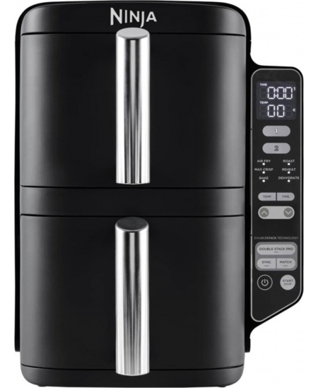 NINJA Double Stack Vertical Air Fryer with 2 Stacking Drawers | SL300EU | Power 2470 W | Capacity 7.6 L | Black