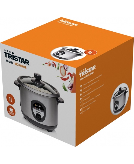 Tristar | Rice cooker | RK-6126 | 400 W | 1 L | Grey