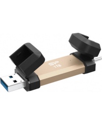 Silicon Power DS72 | 1000 GB | USB Type-A and USB Type-C 3.2 Gen 2 | Gold