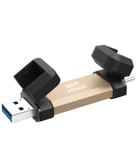 Silicon Power DS72 | 250 GB | USB Type-A/USB Type-C 3.2 Gen 2 | Gold