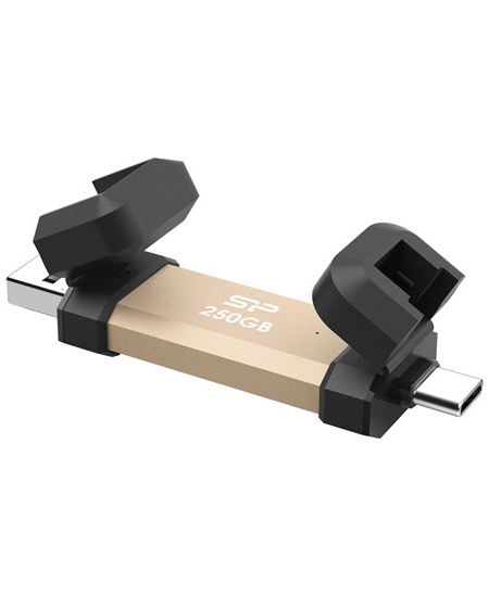 Silicon Power DS72 | 250 GB | USB Type-A/USB Type-C 3.2 Gen 2 | Gold