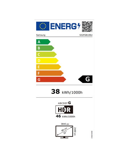 Samsung LS32FG810SUXEN | 32 " | OLED | 4K | 16:9 | 240 Hz | 0.03 ms | 3840 x 2160 pixels | 260 cd/m² | HDMI ports quantity