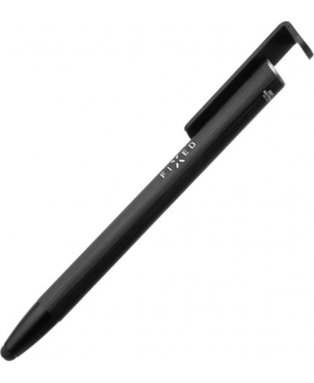 Fixed | Pen With Stylus and Stand | 3 in 1 | Pencil | Stylus for capacitive displays; Stand for phones and tablets | Black