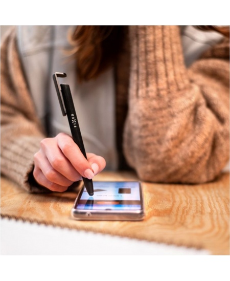 Fixed | Pen With Stylus and Stand | 3 in 1 | Pencil | Stylus for capacitive displays; Stand for phones and tablets | Black