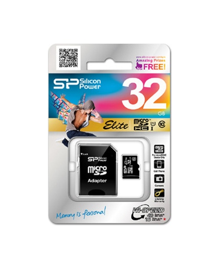 Silicon Power Elite UHS-I 16 GB, MicroSDHC, Flash memory class 10, SD adapter