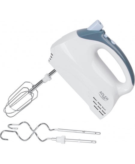 Adler Mixer AD 4202 Mixer with bowl, 300 W, Number of speeds 5, Turbo mode, White