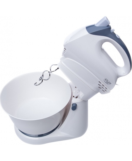 Adler Mixer AD 4202 Mixer with bowl, 300 W, Number of speeds 5, Turbo mode, White