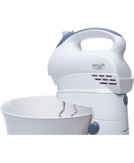 Adler Mixer AD 4202 Mixer with bowl, 300 W, Number of speeds 5, Turbo mode, White