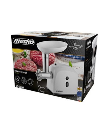 Mesko MS 4805 Meat mincer, Power 600W, Bowl, Middle size sieve, Mince sieve, Poppy sieve, Plunger, Sausage filler Mesko Mesko MS