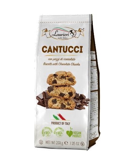 Itališki sausainiai LAURIERI Cantucci, su šokoladu, 200 g
