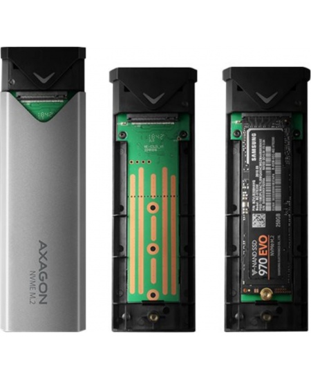 AXAGON External SuperSpeed+ USB-C metal box for M.2 NVMe SSD disks having sizes of up 42 to 80 mm | EEM2-UG2