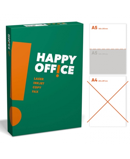 Popierius HAPPY OFFICE, 80 g/m2, A5, 500 lapų