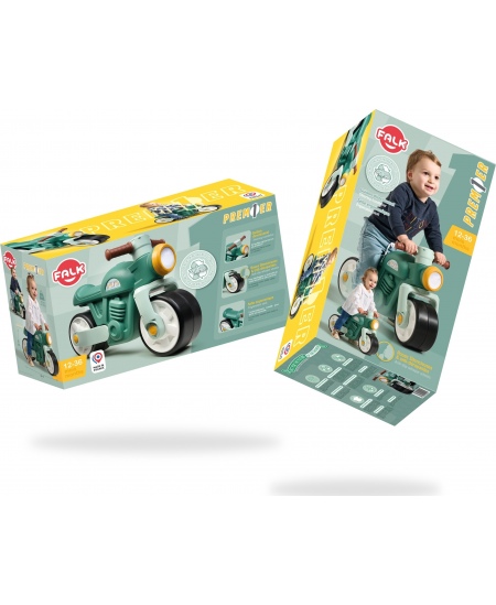 Falk Jeździk Biegowy Ciche Koła Motor Prem1er Retro Zielony 12+