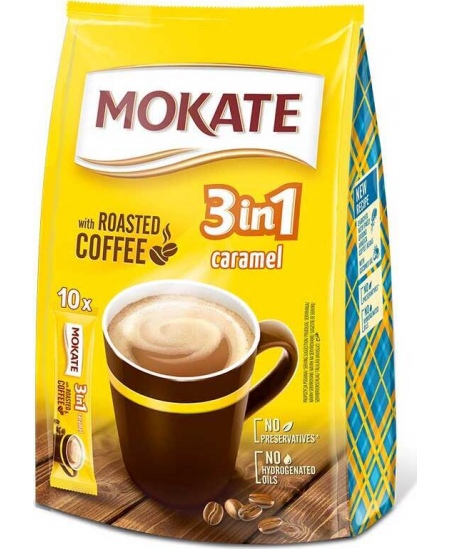 Kavos gėrimas MOKATE 3in1 Caramel, maišelyje 10 x 17g
