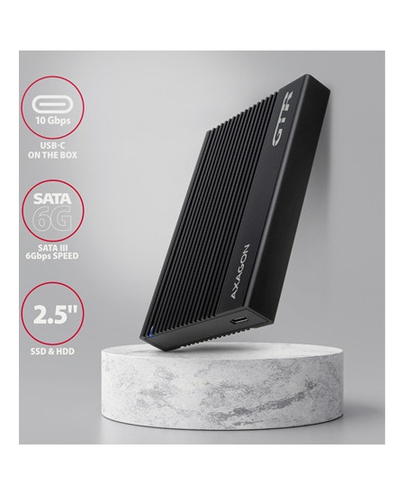 AXAGON USB-C 10Gbps RIBBED Box | EE25-GTR
