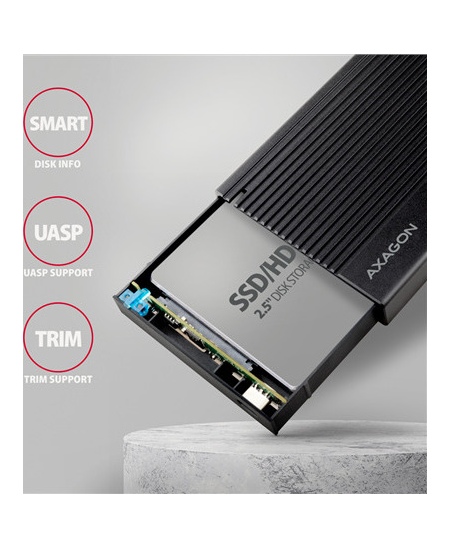 AXAGON USB-C 10Gbps RIBBED Box | EE25-GTR