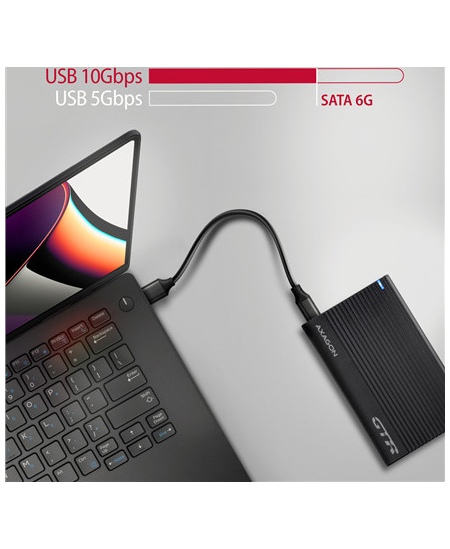 AXAGON USB-C 10Gbps RIBBED Box | EE25-GTR