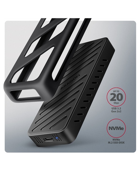 AXAGON USB-C 20Gbps - M.2 NVMe SSD ARMORED Box | EEM2-20G