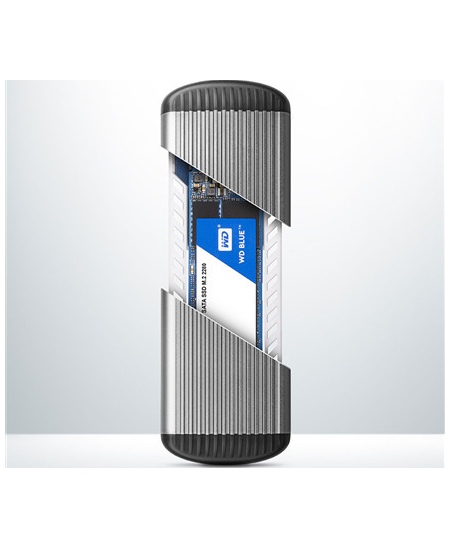 AXAGON SuperSpeed USB Micro-B - M.2 SATA SSD Ribbed Box | EEM2-SA