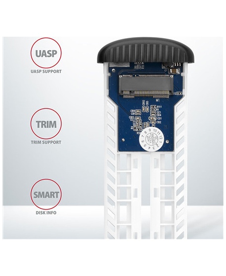 AXAGON SuperSpeed USB Micro-B - M.2 SATA SSD Ribbed Box | EEM2-SA