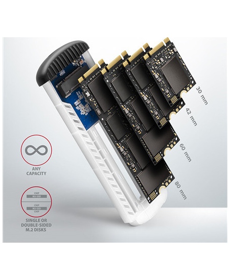 AXAGON SuperSpeed USB Micro-B - M.2 SATA SSD Ribbed Box | EEM2-SA