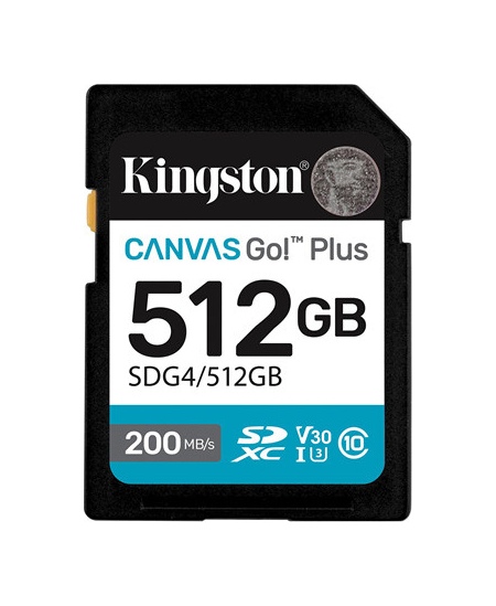 Kingston | Canvas Go! Plus | 512 GB | SD | Flash memory class Class 10, UHS-I, U3, V30