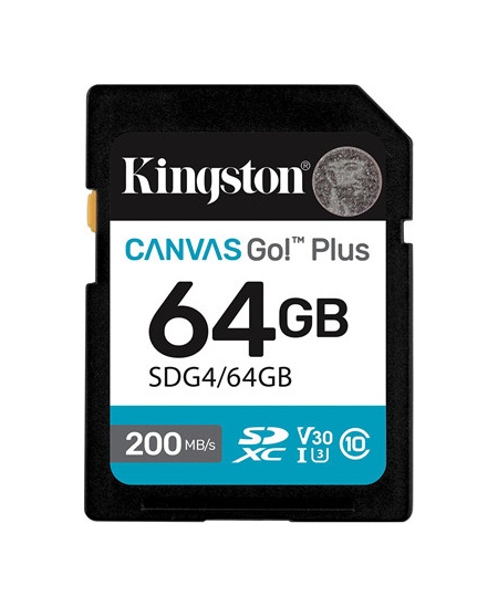 Kingston | Canvas Go! Plus | 64 GB | SD | Flash memory class Class 10, UHS-I, U3, V30