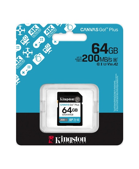 Kingston | Canvas Go! Plus | 64 GB | SD | Flash memory class Class 10, UHS-I, U3, V30