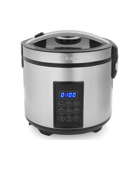 Tristar Digital Rice and Steam Cooker | RK-6138 | 900 W | 2.2 L | Number of programs 7 | Grey