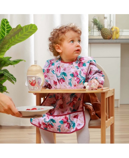 BabyOno prijuostėlė su rankovėmis gėlės, 24m+, 1477/01