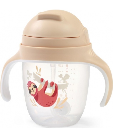 Babyono puodelis su šiaudeliu rudas 1464/04