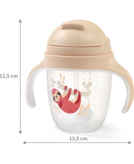 Babyono puodelis su šiaudeliu rudas 1464/04